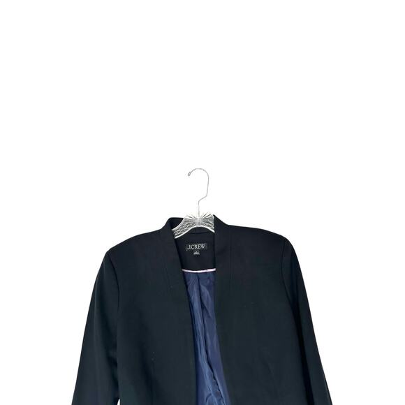 J.Crew Black Stretch Twill Basic Classic Classy Open Going‎ Out Blazer Size 0 - Picture 5 of 11